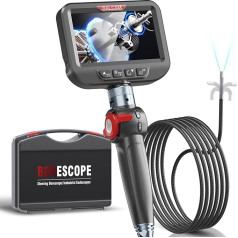 Ralcam Endoscope Camera with Light Endoscope Camera - Endoscope 6.2 mm Inspection Camera 4.3 Inch HD 720P Tube Camera, Cameras with 6 LEDs, IP67 Waterproof 2 m Semi-Rigid Cable Telescopic Camera Car