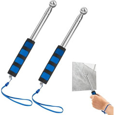 Telescopic Drum Hammer, Adjustable Hollow Wall Tiles, Detection Hammer, Home Inspection Hammer, Home Inspection for Home, Tiles, Floors, Ceilings, Walls, 115 cm, Pack of 2 (Blue)