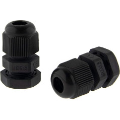 Seki 10 x Cable Glands M12 3-6.5 mm, Black Metric Cable Gland, Grey (RAL7035)