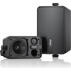 Inwa Outdoor Bluetooth Speaker, Active/Passive Wall Mount 250 W Speaker, IPX5 Waterproof, Wireless, Stereo, Aux, for Indoor, Outdoor (Pair, MZ650, 1 Remote Control & AC/DC Adapter, RMS 25W)