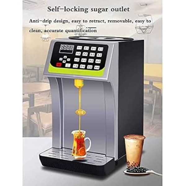 HSOYGE Automatischer Fructosespender, Sirupspender aus Edelstahl, 7 l/300 W, Bubble Tea-Ausrüstung, Fructose-Quantifizierungsmaschine für Milchtee-Shop, Café, Bäckerei, Buffet