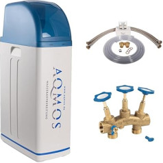 Aqmos R2D2-48 Water Softening System with Connection Set 1 Inch and Mounting Block 1 Inch | Water Softener for Households up to 5 People | Descaling System Anti-Limescale System Descaler for Soft