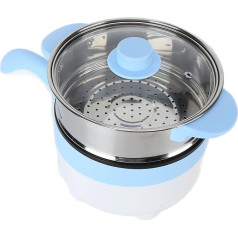 Car Electric Cooking Pot 24 V 2 L Hot Pot Mini Stainless Steel Non-Stick Frying Pan with Lid for Eggs Pasta (24 V 2 Litre Electric Frying Pan Sky Blue)