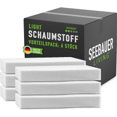 SEEBAUER living Foam Panels Set Light RG26/40 Cushion for Furniture and Pallet Furniture Foam Made of PU Foam Dimensionally Stable and Durable (Size 50 x 50 x 5 cm, Contents: 6 Pieces)