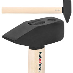 KOTARBAU® Hammer 3 kg with Wooden Shaft Steel Hammer 500 mm Engineer's Hammer Sledge Hammer Tool