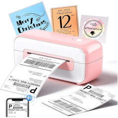 Phomemo 246BT Bluetooth Label Printer, DHL Label Printer, 4 x 6 Thermal Printer DHL Label Printer, Shipping Labels Printer Compatible with Ebay,Amazon,Etsy,Shopify,UPS,FedEx etc. (Pink)
