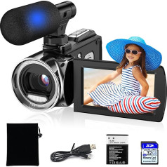 Vmotal 4K Digital Camcorder with Microphone & SD Card, 36MP Photo/4K Video Recorder, Video Camera Beginners for Kids/Students/Teenagers