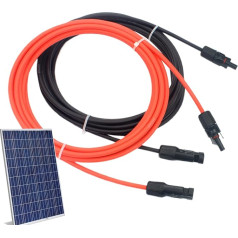 Solar Panel Extension Cable - 1 m Photovoltaic Cable | Solar Extension Cable | Flexible UV-Resistant Stable Wire for RVS Car Homes Boats Outdoor Photovoltaic Systems Use