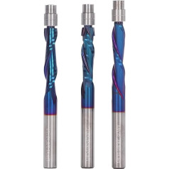 3Pcs Upward Down Milling cutting machine Set, Cemented Carbide 1/4 Shank Flush Trim Router Bit, Wide Application for Woodworking, Quality for Cutting