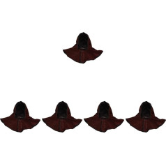 DOITOOL Pack of 5 Cape, Welding Caps, Protective Caps, Welding Cap, Head Protection Cap, Gloves Protector, Flame Retardant Welding Cap, Welding Hat for Men, Cowhide Split Leather, Suede, Brown