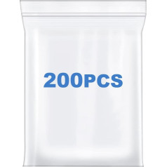 200 Pieces 3x4 Inch Thick 4mm Clear Plastic Zipper Bags Resealable Strong Bags for Necklaces Rings Coin Beads Jewelry Pills Zipper