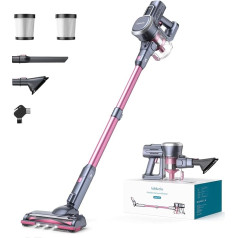 Lubluelu Cordless Vacuum Cleaner with 25000Pa Suction Power, Battery Vacuum Cleaner with 50 Minutes Running Time, Vacuum Cleaner Freestanding with Removable Battery for Hard Floors, Pet Hair, Carpets