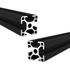 Coavoo AluProfil 3030 Aluminium Profile 800 mm T Type Black Aluminium Profiles 30 x 30 European Standard Anodised Linear Rail Extrusion Pack of 2 for DIY 3D Printer and CNC