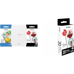 Canon Zoemini 2 Mini Photo Printer Mobile Portable Travel Pocket Printing Kit & ZP-2030-2C Original Zinc Photo Paper Circle Sticker