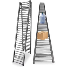 Leichtgewichtiges Förderband, ohne Antrieb, mit 2,5 cm verzinkten Stahlrollen für multifunktionale Entladeschacht (Silber, 30 cm und 100 cm Breite)