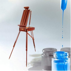 CONGRUI Faltbare Malstaffelei aus Buchenholz, Ölgemäldebox, Schreibtisch-Staffelei, Kunstbedarf (rot)