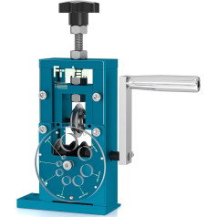Frstem Manual or Drill Operated Wire Stripper with Patented Disc Design 0.3-2.0 cm Wire Stripper with Hand Crank Wire Peeler with 65 MN Spring Steel Blade and Aluminium Frame