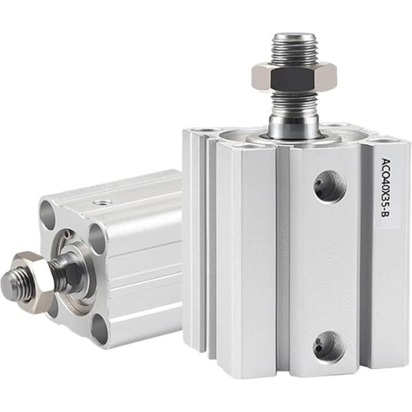 1 x ACQ20 pneumatischer dünner Zylinder, 12/16 mm, 10-15-20-25-30-40-50-60-B Kolben, kompakter Luftzylinder (Hub 100 mm, ACQ16 ohne Magnet)