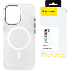 Aizsargvāciņš priekš Samsung Galaxy S25 Glitter Case with Mag Safe - caurspīdīgs ar mirdzumiem