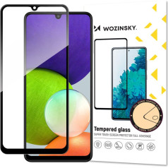 Pilna ekrāna rūdīts stikls ar rāmi Samsung Galaxy A22 4G Case Friendly - melns