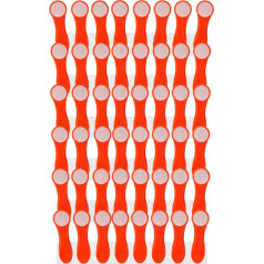 48 Clothes Pegs Laundry Clips with Stainless Steel Compression Springs and Soft Touch Orange White