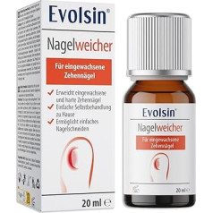 Evolsin Nail Softer, Gentle & Effective Solution for Ingrown Toenails, Alkali Formula for Soft, Elastic Nails, Easy to Use with Swab Applicator