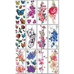 Temporary tattoos with flowers