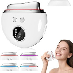 EMS Gua Sha, Electric Face Massager Gua Sha with Vibration & Heat, Face Shaping Tool in Blue, Purple & Red Light Therapy, 9 Intensity Levels, Face Massager, Facelift, Anti Ageing