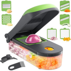Ibergrif M521 Vegetable Cutter, 6-in-1 Vegetable Chopper Multifunctional, Vegetable Chopper Cube Slicer, 1200 ml, BPA-Free, Dishwasher Safe, Vegetable Cutter for Fruits Vegetable