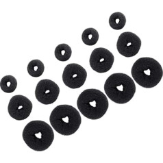 VICASKY 15 Piece Hair Iron Set Hair Bun Donut Donut Bun Maker Hair Bun Shaper Hair Styling Tool Curly Hair Donuts Bun Shape Hair Donuts for Bun Nylon Black