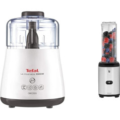 Tefal DPA 130 DPA130 La Moulinette Electric Chopper (1000 Watt, 330 g) White & WMF Kult X Mix & Go Mini Smoothie Maker, Stand Mixer, Electric Blender, Shake Mixer 300 Watt