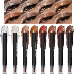 Shadow Eyeshadow Stick, Shimmer Matte Cream Eye Colour, 5.0 Inches, Long-Lasting, Waterproof, Makeup Stick, Smooth Highlighter Pencil for Girls, Women, Everyday Life, Cosmetics, Smooth Texture