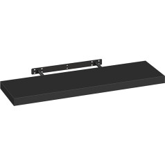 eSituro Wall Shelf, Floating Shelf for Wall Mounting, Floating Shelf, Hanging Shelf in Living Room, Bedroom, Kitchen, Bathroom, Smooth Black, MDF, 80 x 3.8 x 22.9 cm