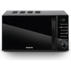 Brabantia Microwave with Grill Function, 20 Litres, 700 W, Freestanding, 13 Automatic Programmes, 6 Power Levels, Digital Timer, Large Capacity, Black, BBEK1145DG