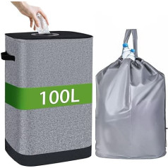 AIUNAOM Deposit Bottles Collection Container, 100 L Large Bottle Collector Empties with Lid and Inner Bag, Deposit Bottles Container Deposit Collector for Household, Kitchen