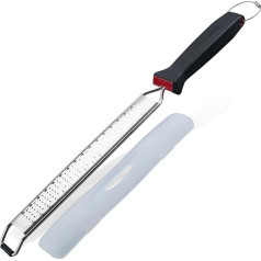 Long Grater Coarse Presist - Stainless Steel Grater - Extra Sharp Hand Grater with Blade Guard - Robust Handle with Hanger