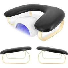 Hand Nail Rest U Shape Hand Cushion Manicure Soft PU Leather Manicure Cushion with Removable Stand Professional Manicure Hand Rest for Nail Prosthesis (Black)