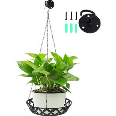 CuiCanfla Metal Plant Hanger, Metal Hanging Planters, Plant Hanger, Indoor Hanging Basket with Ceiling Hooks & Hanging Chain