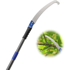 Starbover Gartensäge Blau, Gartensägen Astsägen für Bäume mit gebogener Klinge, Stangensäge mit langer Reichweite, 2,5 m für Trimmer, Hof, Garten, Terrasse, Bäume, Äste