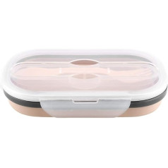 Haofy Foldable Food Grade Silicone Lunch Box, Portable Rectangular Food Storage Container (Apricot)