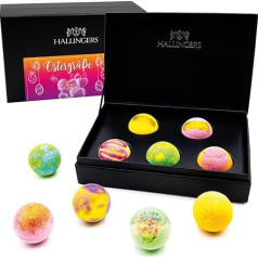 Hallingers Easter Greetings - Pink - For Easter Basket for Easter, 5 Bath Bombs Gift Set, Ready Packed (Set) - Mother's Day Gift & Gift Ideas for Father's Day | Congratulations Year