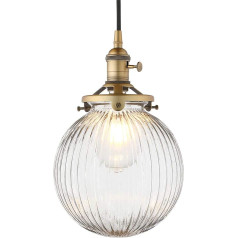 Yosoan Pendant Light Ball Clear Glass Ceiling Light Pendant Lamp Loft Chandelier Industrial Loft Pendant Light Pendant Lamp Indoor Light for Kitchen/Dining Room/Bedroom/Café/Bar/Club (Antique Colour)