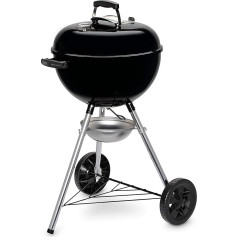 Weber Original Kettle Charcoal Grill, Diameter 47 cm Grill Area, BBQ Grill with Porcelain Enamelled Lid and Kettle, Lid Thermometer, One-Touch Cleaning System, Black (13101004)