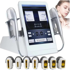 ZenSeFarin 7D Hifu Skin Rejuvenation Device, Face Lifting, Anti-Wrinkle Body Tightening Beauty Device, Highly Intensive Focused, Safe and Painless, with 2 Handles and 7 Probes for Home Salon Use