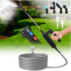 OBEST Electric Plant Sprayer, Battery Pressure Sprayer with Gear Order, Portable Multi-Purpose Garden Sprayer with 5 m Hose, 4 Nozzles and Telescopic Pole for Garden, Yard, Lawn and Weeds