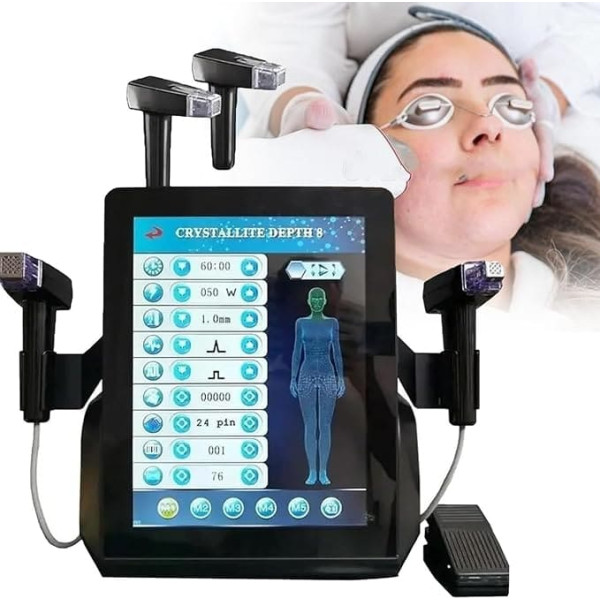 YANGYMM 2-in-1 Skin Tightening Device for Acne Scar Removal, Beauty Device for Skin Rejuvenation, Stretch Mark Removal with 2 Handles, for Wrinkle Removal Therapy and Face Beauty