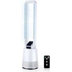 Avilia Silent Fan without Blades with Remote Control and LED Display 50W - with 3 Ventilation Speeds, Timer and Oscillating Function for Even Distribution of Fresh Air