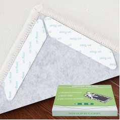 JIOL Selbstklebende Greifer für Teppiche, doppelseitig, rutschfest, waschbar, wiederverwendbar, Teppichaufkleber für Teppiche, Teppichstopper, machen Ecken flach, halten Teppichecken (Streifen)