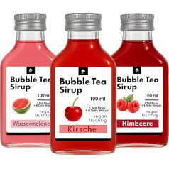 ONHA Bubble Tea Syrup - Set of 3 - Fruity Intense Taste - Cherry Raspberry Watermelon Drinks Syrup