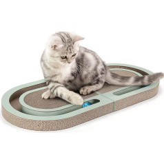 PETTOM Cat Scratching Board with Trackball, Scratching Board for Cats 66 x 30 cm, Cat Scratching Boards Double-Sided